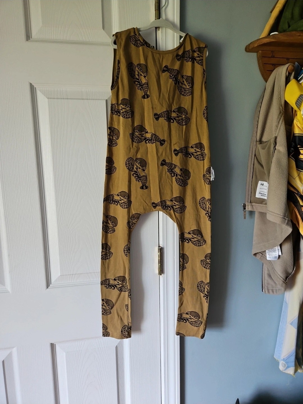 Another Fox Mustard Romper with Black Print